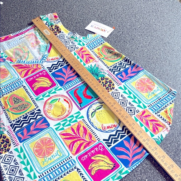 Joyspun Women's Printed Vivid White Fruits Tank Top Shorts Pajama 2-Piece Set XS - Picture 11 of 15